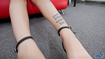 Round ass and puffy cameltoe perfection tall skinny girl in high heels and tight shorts