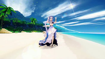 Fate grand order stheno hentai undress dance beach pop in 2 song small tits mmd 3d blue hair