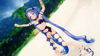 Fate grand order stheno hentai undress dance beach pop in 2 song small tits mmd 3d blue hair