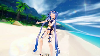 Fate Grand Order Stheno Hentai Undress Dance Beach Pop In 2 Song Small Tits Mmd 3d Blue Hair thumbnail