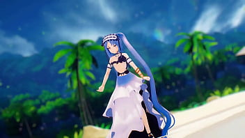 Fate grand order stheno hentai undress dance beach pop in 2 song small tits mmd 3d blue hair