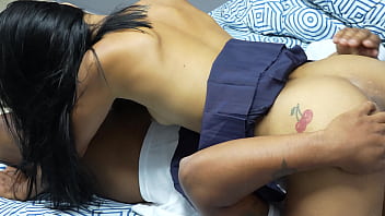 Stepsister gives the best massage to her stepbrother's cock part 1