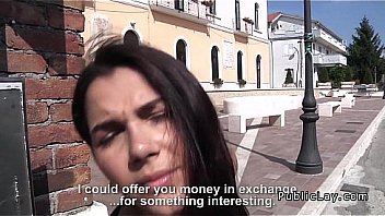 Busty italian student fucked in public park pov
