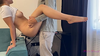 Cheating wife gets fucked hard by neighbor doggystyle