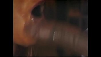 Naughty ebony slut with golden hair gives amazing and wet head