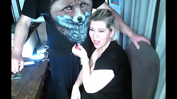 Sexy pranks of a mature married couple on the balcony