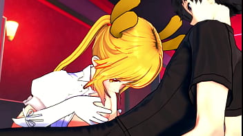 This dragon turns into a slut when she tries a penis