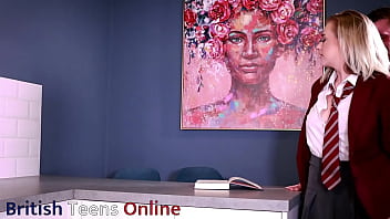 Blonde student sucks and swallows