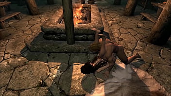 Muscular man has sex with a long haired gothic queen in a fantasy realm