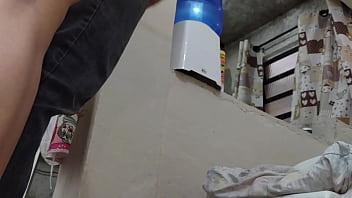 In front of the horn