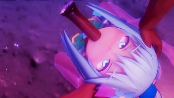 Aqua follando en la playa