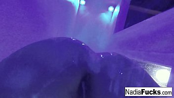 Hot babe gets all the dildos