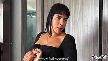 Sayafit seduces her boyfriend with a butt plug in her big ass and lots of hot squirting