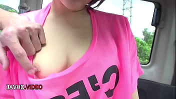 Sultry asian beauty pleasures you on a late night drive