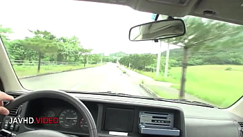 Sultry asian beauty pleasures you on a late night drive