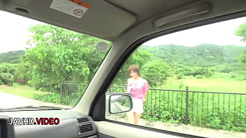 Sultry asian beauty pleasures you on a late night drive