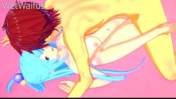 Aqua's pussy is blessed by kazuma's cum in intense sex konosuba hentai