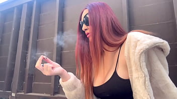 Italian Stepmom Artemisia Love Sexy Smoker Sesh Outside thumbnail