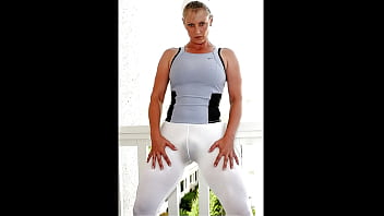 Sexy woman wearing leggings and nylon