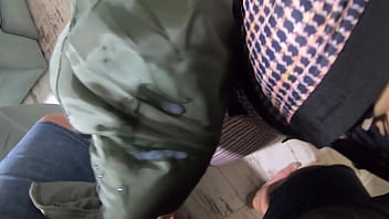 Preview cheating wife blow her husband friend while waring a hot jumpsuit and a fur hooded downjacket 232