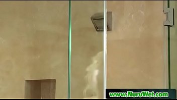 Sexy masseuse sucking cock during nuru massage 07