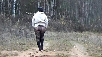 Walk without skirt on the road