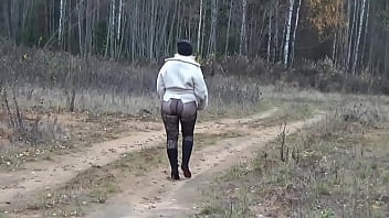 Walk without skirt on the road