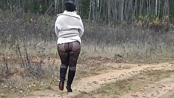 Walk without skirt on the road