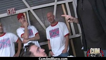 Amazing interracial group deepthroat 18