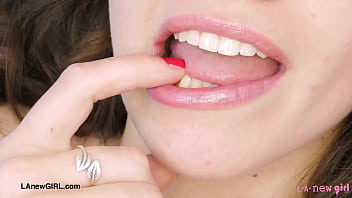 Dark haired it girl naked close up