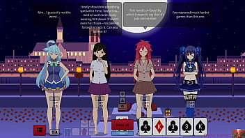 Strip poker with aqua mari & noire gets out of hand—ends in a heated show