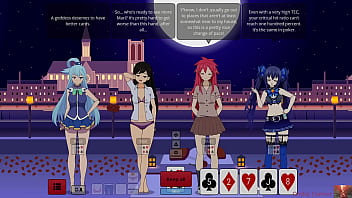 Strip poker with aqua mari & noire gets out of hand—ends in a heated show
