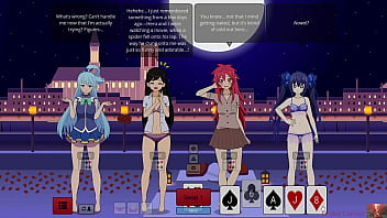 Strip poker with aqua mari & noire gets out of hand—ends in a heated show