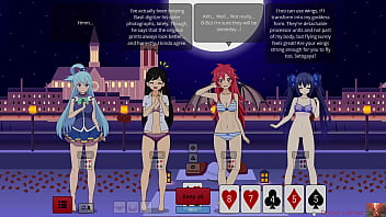 Strip poker with aqua mari & noire gets out of hand—ends in a heated show