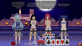 Strip poker with aqua mari & noire gets out of hand—ends in a heated show