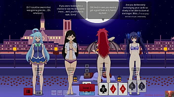 Strip poker with aqua mari & noire gets out of hand—ends in a heated show