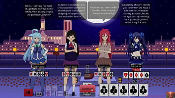 Strip poker with aqua mari & noire gets out of hand—ends in a heated show