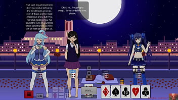 Strip poker with aqua mari & noire gets out of hand—ends in a heated show