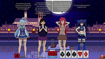 Strip poker with aqua mari & noire gets out of hand—ends in a heated show