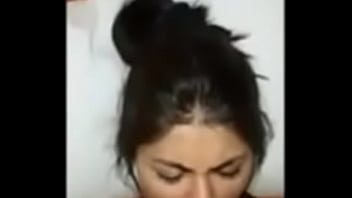 Amazing sloppy bj with slut on job and cum on boobs sexy chick