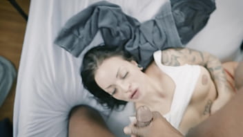 Huge load of cum in her face