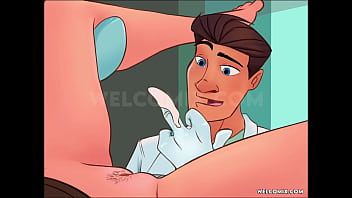 Anna at the gynecologist showing off her shaved pussy