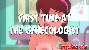 Anna at the gynecologist showing off her shaved pussy