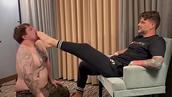 Foot fag worships & gets fucked up