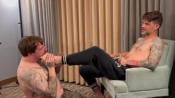 Foot fag worships & gets fucked up