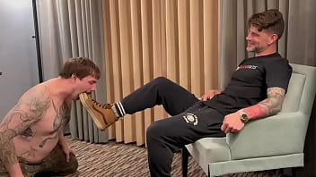 Foot fag worships & gets fucked up