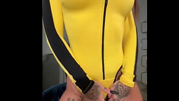 Hot tarantino cosplay sucking dildo and doing horny show susy gala