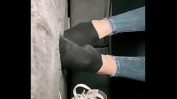 It’s been a long time hello do you like my black socks ~ check out my of #socksfetisch #bar