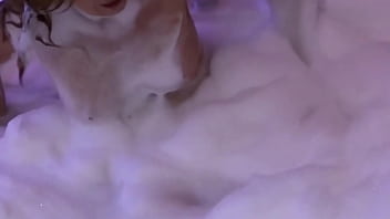 Beautiful stepmother in the motel jacuzzi masturbates before fucking her