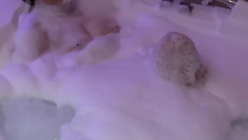 Beautiful stepmother in the motel jacuzzi masturbates before fucking her